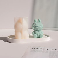 Moule en silicone 3D stéréo Labubu pour poupée tendance, idéal pour la fabrication artisanale de bougies parfumées en résine et gypse