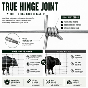 Hot Dipped Galvanized Field <b>Fence</b> Cattle <b>Fence</b> Hinge Joint Wire Mesh for Farm Livestock - Product Image 6