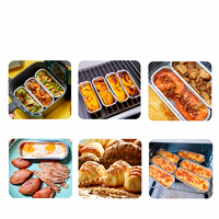 Barquettes alimentaires rectangulaires jetables en aluminium doré pour fromage, patates douces au four, barbecue, cuisson du durian et plats à emporter
