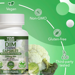 Kapsul OEM ODM DIM 200mg Diindolylmethane untuk Keseimbangan Hormon Dewasa 2 Kapsul Per Sajian 60 Kapsul/Botol - Product Image 4