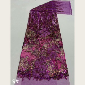Tessuto in <span class=keywords><strong>Tulle</strong></span> con Perline e Fiori 3D G3918, 10 Colori per Abiti da Sera e Abiti da Sposa - Product Image 5