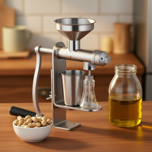 Prensa manual de aceite de acero inoxidable, desmontable, fácil de operar, extractor de aceite doméstico para cacahuetes y semillas de té - Product Image 2