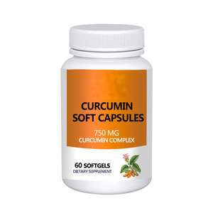 Curcumine 500mg Capsules molles 60 gélules Durée de conservation de 24 mois Stockage à température ambiante et à l'abri de la lumière Modèle Rx - Product Image 1