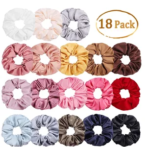 New Satin Face Ding Joker Large Intestine Hair Band Headband Flower 30 Color Factory Wholesale Hair accessories Scrunchies Pack