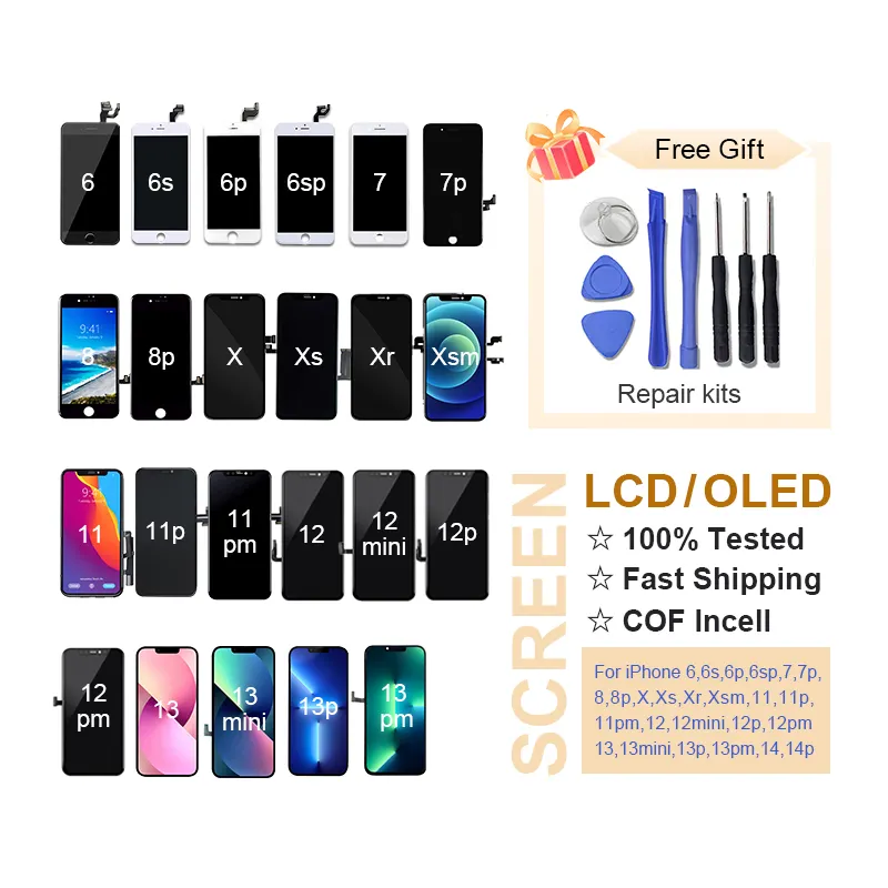 Replacement Mobile Phone Incell LCD Touch Screen For Iphone X XS XR XS MAX/11 12 13 14 Mini Pro Max