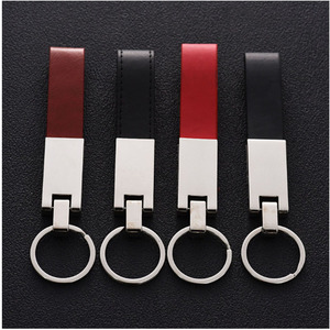 Wholesale Custom Logo Printed, Key Ring Chain Blank Pu Leather Keychain <strong>Laser</strong> Metal and Leather Keyring/ - Product Image 4