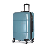 Valise à roulettes en aluminium de haute qualité avec serrure TSA ensemble de 2 20 pouces 24 pouces noir dessin abs pc valise de voyage