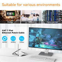 Kabel Data Lan, 10GB Kecepatan Transfer & Hingga 600 MHz 26awg Cat7 RJ45 Ke RJ45 Kabel Lan Kabel Patch Sftp Kabel Jaringan Kabel Ethernet