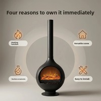 Cheminée électrique LED 3D réaliste intégrée avec télécommande, thermostat réglable, chauffage intelligent à économie d'énergie, 20 pieds carrés