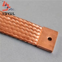 Shunt Eléctrico Flexible de Cobre Puro Trenzado YULIAN - Correa de Medición de Corriente de Alta Conductividad con Orificios de Montaje