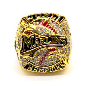 Bague de championnat des Miami Marlins 2003 pour homme, en alliage plaqué or rose, sertie de cristaux et de strass traditionnels - Product Image 1