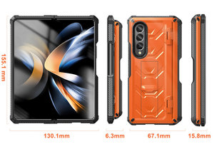 Sang Trọng Trường Hợp Điện Thoại Đối Với <span class=keywords><strong>Samsung</strong></span> Galaxy Z Gấp 4 Armor Trường Hợp Điện Thoại Di Động <span class=keywords><strong>Android</strong></span> Điện Thoại thông minh PC Chất Liệu Chống Sốc Bảo Vệ - Product Image 5