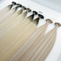 Venta al por mayor cutícula doble dibujado europeo preadherido punta extensiones de cabello Balayage mezcla dimensional Rubio Color entrega rápida