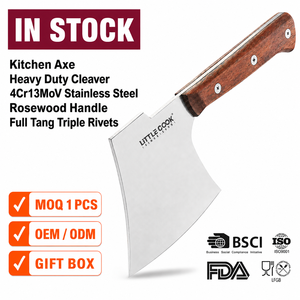 Hache <span class=keywords><strong>de</strong></span> boucher professionnelle en acier inoxydable 40Cr13MoV, <span class=keywords><strong>couteau</strong></span> à découper la viande, hachoir à os, <span class=keywords><strong>couteau</strong></span> <span class=keywords><strong>de</strong></span> cuisine avec manche en bois <span class=keywords><strong>de</strong></span> rose - Product Image 1