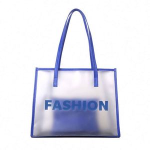 Bolsa de Playa Transparente de PVC Personalizada, Bolsa de Compras Impermeable de PVC para el Verano con Bolsa de Maquillaje - Product Image 1