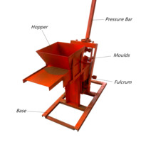 Fabrication vente qmr2-40 presse manuelle sol ciment emboîtement brique faisant la machine