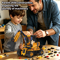 Kit de Construcción STEM Educativo 5 en 1 con Control Remoto de Modo Dual y Aplicación, Bloques de Construcción para Armar un Auto RC
