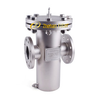Saringan Keranjang Flens DN125 80 Mikron Filter Oli Limbah SUS304 SUS316 Kustom OEM Industri 500L/Jam Maks