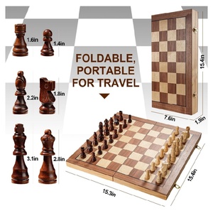 Tableros de <span class=keywords><strong>Ajedrez</strong></span> Plegables de <span class=keywords><strong>Madera</strong></span> para Adultos y Niños, Juego de <span class=keywords><strong>Ajedrez</strong></span> Portátil Hecho a Mano, Juego de <span class=keywords><strong>Ajedrez</strong></span> Magnético - Product Image 3