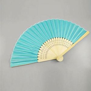 Abanicos de Mano Personalizados con Logotipo Impreso para Bodas, Abanicos Plegables Japoneses de Bambú, Papel y Seda Blancos para Novias, Abanicos con Arte Folclórico Tallado - Product Image 5