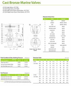 Vannes d'angle en bronze 5K JIS F7302 pour applications marines - Product Image 6