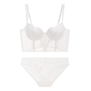 Ensemble <span class=keywords><strong>gilet</strong></span> sculptant long à armatures fines et soutien-gorge push-up pour <span class=keywords><strong>femme</strong></span>, en tissu maillé antibactérien, pour poitrines généreuses, effet amincissant et sexy - Product Image 4