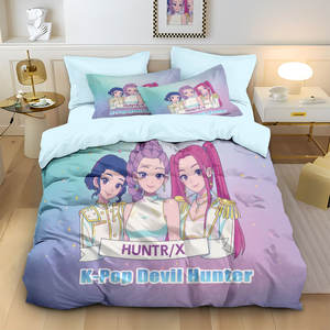 Taie d'oreiller et drap-housse imprimés numériquement en 3D personnalisés, série K-POP Witch Hunt, ensembles de literie de diverses tailles - Product Image 5