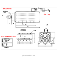Moteur de gravure GDZ 3,5 kW ER20 avec kit onduleur VFD 4 kW, moteur de gravure à refroidissement par air 3,5 kW pour la gravure et la découpe du MDF, du bois et de l'acrylique