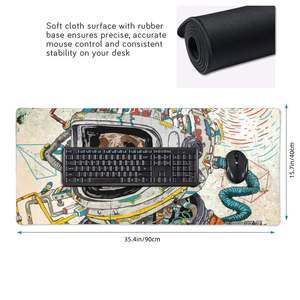 Xydan แผ่นรองเมาส์ติดขอบโต๊ะเย็บทนทาน, แผ่นรองเมาส์ยางกันน้ำขนาด XXL ขนาด5มม. แผ่นปูโต๊ะสี่เหลี่ยมสำหรับการควบคุมที่แม่นยำในสต็อก - Product Image 2