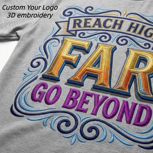 TKAN729D T-shirt pour homme, surdimensionné, décontracté, lourd, 100% coton, style de luxe personnalisé, impression 3D, logo de marque - Product Image 1