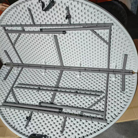 Table de cocktail portable ZKAI à plateau haut, 150 cm/5 pieds, table de bar pliante en plastique ronde pour événements de mariage