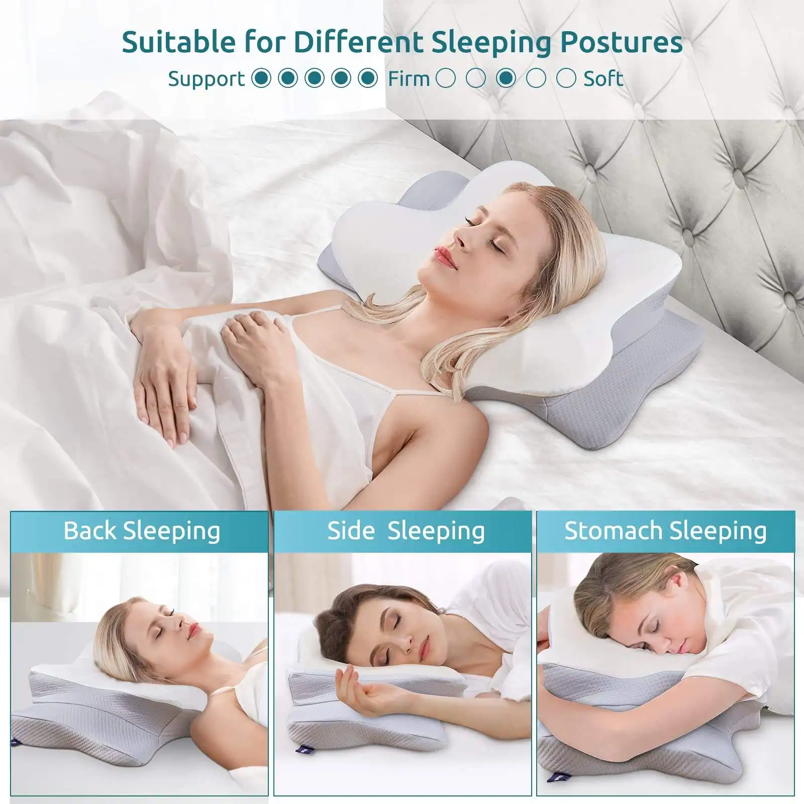 睡眠整形外科サポート枕のための人間工学に基づいた頸部枕無臭の輪郭首の痛み記憶フォーム枕