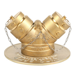 Raccord de tuyau d'incendie en laiton Siamese Connections, homologué pour la protection incendie, pour connexion aux conduites de pompier - Product Image 4