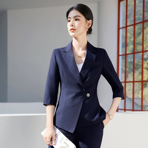 Women's Three Quarter Sleeve Suit Set Lightweight Professional Formal Wear For Hotel Front <b>Desk</b> <b>Work</b> Uniform Spring 2026 - Product Image 3