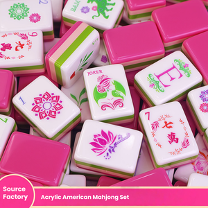 Luxury American <b>Mahjong</b> <b>Set</b> with Jokers & Red Green White Dragons Acrylic Tiles Gift Box Portable 4-Player Game - Product Image 1