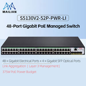 Conmutador Empresarial H3C S5130V2-52P Serie de 52 Puertos Gigabit, Capa 2, Administrado, Doble Apilamiento, POE, para Campus y Redes - Product Image 2