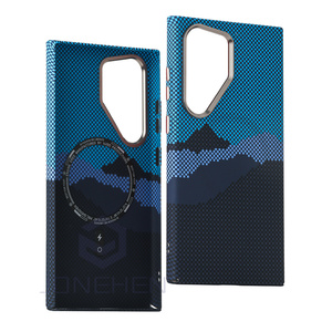 Coque ultra-fine de luxe pour Samsung Galaxy S23 Plus S24 S25 S26 Ultra, motif <span class=keywords><strong>fibre</strong></span> de carbone, magnétique, pour protection d'objectif métallique magnétique - Product Image 5