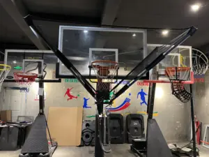 BR02 Basketball-Rebounder Netz-Rückgabesystem tragbarer Schlagtrainer für traditionelle Stange und wandmontierte Hoops