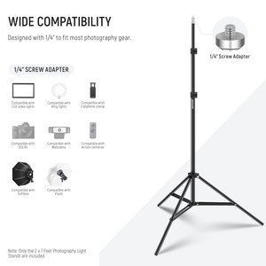 Trípode Ligero <span class=keywords><strong>Neewer</strong></span> de 210 cm, Trípode de Aluminio para Viajes/Cámara/Teléfono, Tornillo de Montaje para Teléfono de 1/4 de Pulgada, Cámara - Product Image 4