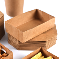 Boîtes à emporter en papier kraft jetables, contenants alimentaires en papier imperméable pour la restauration