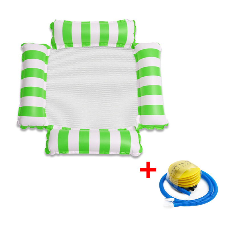 Four-tube striped floating raft-green pump-small head