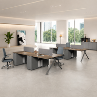 Escritorio de Oficina Modular Metálico Moderno con Módulo de Alimentación para 1, 2 o 4 Personas, Muebles de Oficina de Diseño Abierto, Serie Ximi