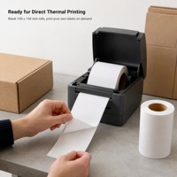 Étiquettes adhésives thermiques directes de haute qualité, multi-tailles, vente en gros, étiquettes d'emballage de codes-barres