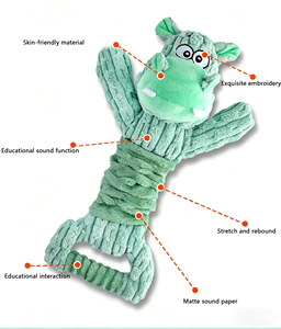 Nouveau jouet sonore personnalisable pour chien Rhino - Jouet interactif extensible et rebondissant avec sifflet et fourrure qui bouge pour animaux de compagnie - Product Image 3