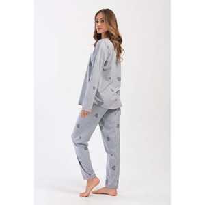 Pyjama une pièce XXL pour femme à col rond et manches longues, personnalisable avec logo, en Spandex et Modal respirants, taille élastique, idéal pour la maison - Product Image 2