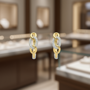 Pendientes de Aro Paul 1971 en Oro Blanco con Incrustaciones de Diamantes, Joyería Fina de Lujo para Mujer, Diseño Geométrico - Product Image 2