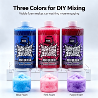Shampoo liquide moussant pour lavage de voiture au pH neutre, tons bleu, rose, violet DIY, doux pour la peinture d'origine, le PPF, le chrome et le caoutchouc