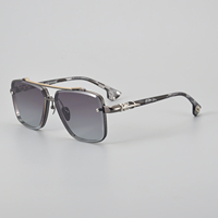 CH8239 Lunettes de Soleil Designer Rectangulaires pour Hommes et Femmes, Couleur Marbrée Noir Marron Bleu, Style Pilote Tendance Urbain, Vente en Gros