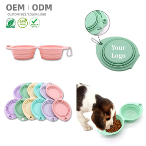 2-em-1 portátil aço cão comida tigela silicone gato e cão dobrável anti-derramamento macio mordida-resistente ao ar livre viável - Product Image 1