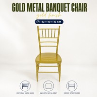 Chaise de banquet de qualité commerciale, robuste, avec structure en acier inoxydable, pour hôtel, salle d'événements